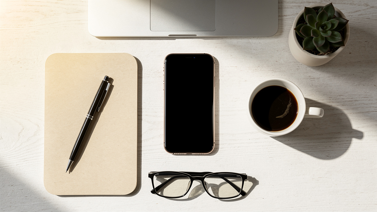 Nowoczesne biurko z urządzeniami do zakładania konta online