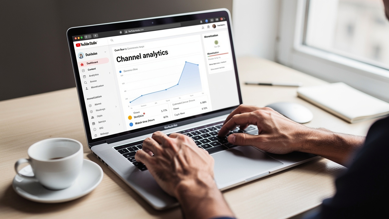 Panel YouTube Studio z ustawieniami monetyzacji kanału