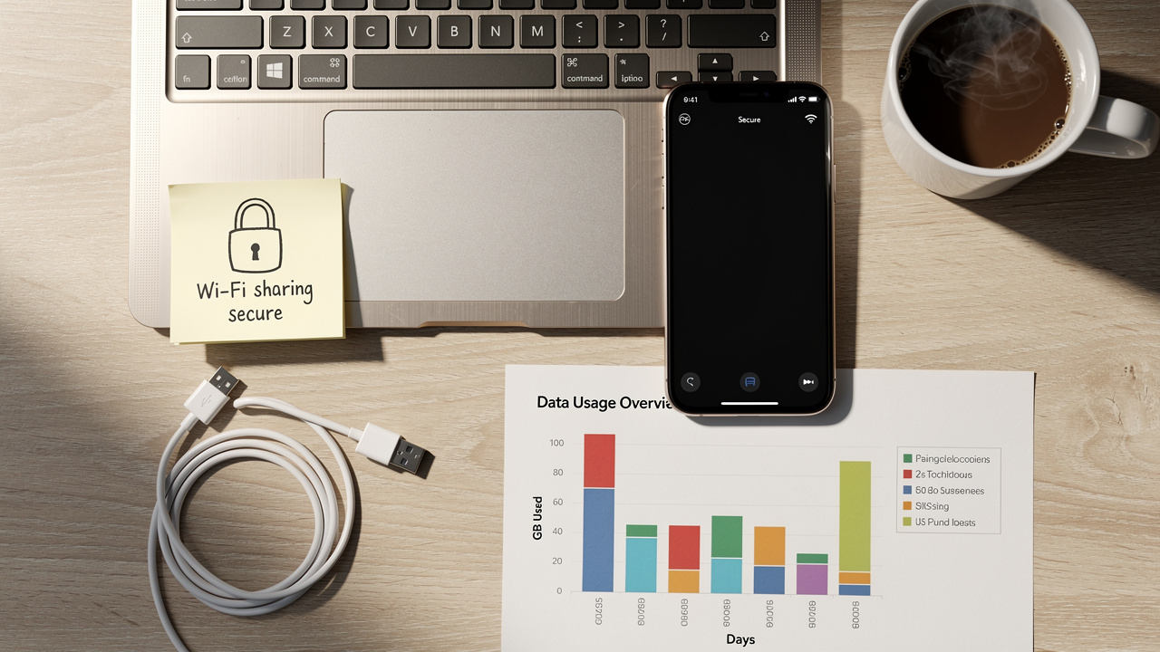 Zarządzanie bezpieczeństwem i danymi przy tetheringu mobilnym