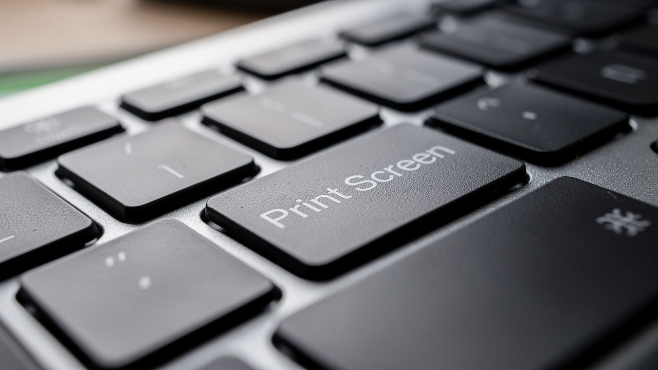 Close-up of Print Screen key on computer keyboard