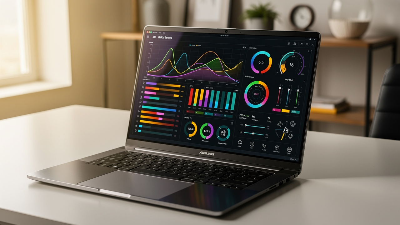 Laptop displaying graphics card control panel software interface