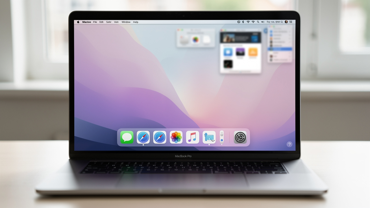 Panel aplikacji Zrzut ekranu na ekranie MacBooka